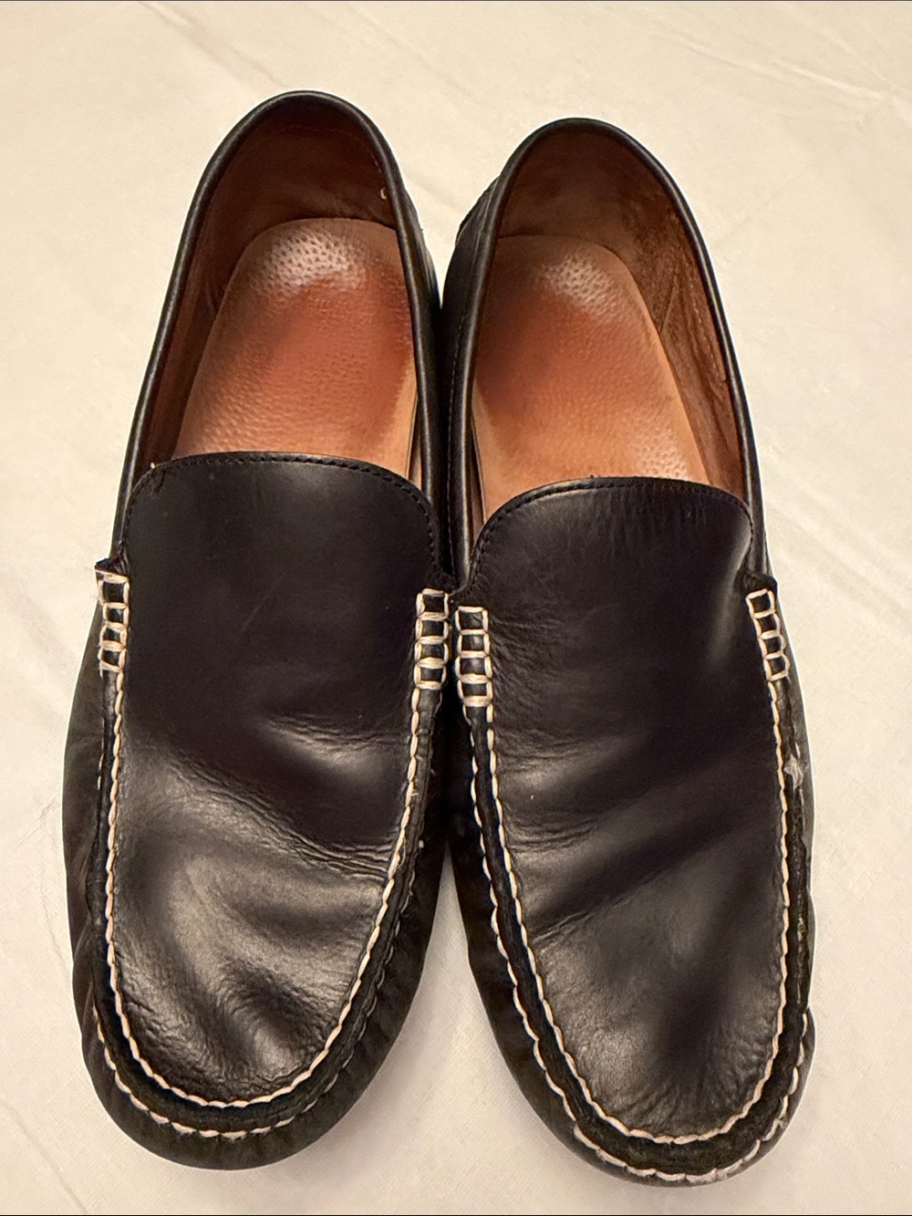 Polo by Ralph Lauren Black Leather Slip-On Moccasins